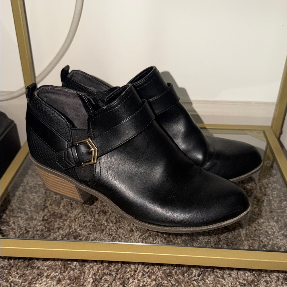 Dr. Scholl's Black Ankle Booties with Buckle